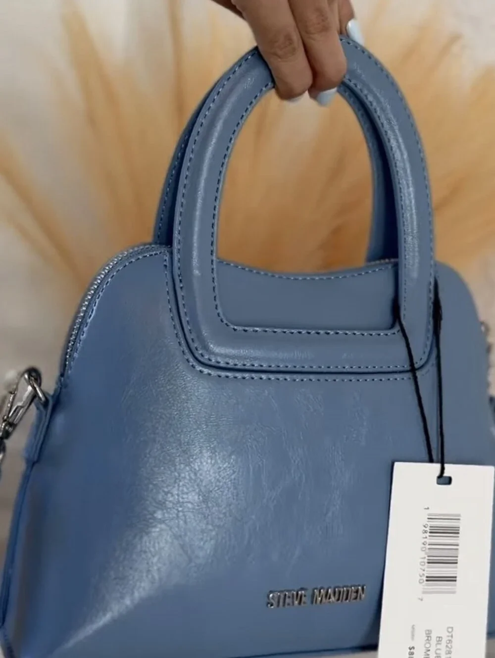 Steve Madden Blue Patchwork Mini Satchel